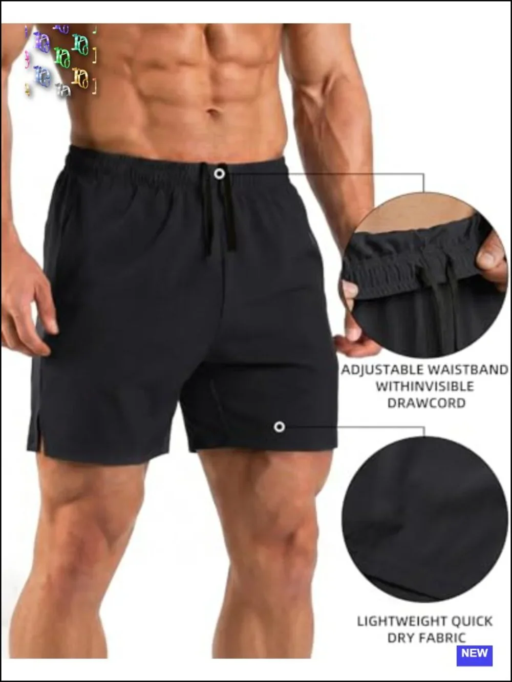 Men's Athletic Shorts Quick Dry Lightweight Gym Running Shorts with Pockets 7